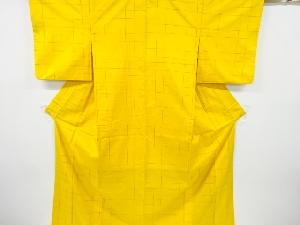 格子模様織り出し手織り紬着物